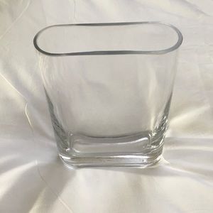 Unique vintage vase, clear glass, medium size